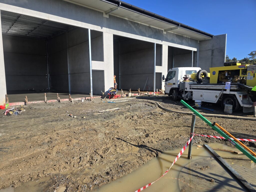 Clean Pour Using Concrete Mix One Of Eight Shed Slabs In Tea Gardens